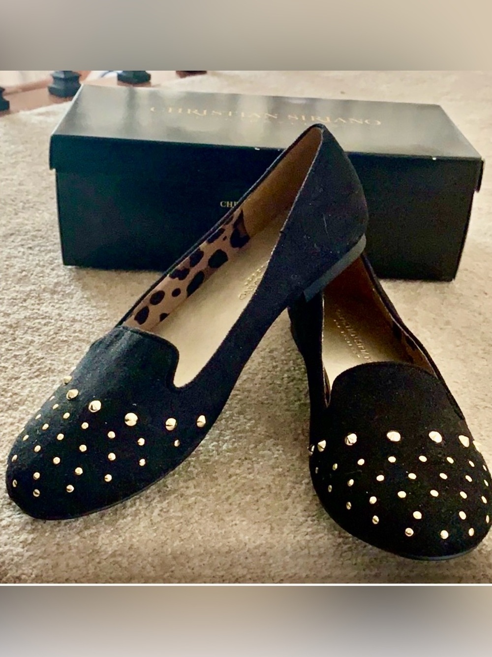 Black Studded Flats